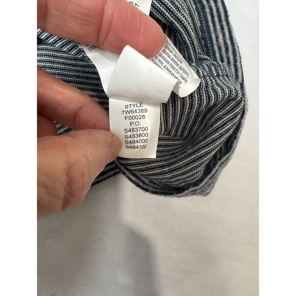 Lucky Brand Stripe Hacci Cloud Top Womens Medium Blue Long Bell Sleeves Boho - Picture 8 of 8